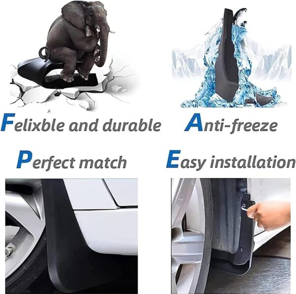 4 Pcs Car Mud Flaps for Volvo V90 Cross Country 2017-2022, Front Rear Mudguards Fender Splash Guards Mudflaps Protection Splashproof External Replacement Accessories - Image 8