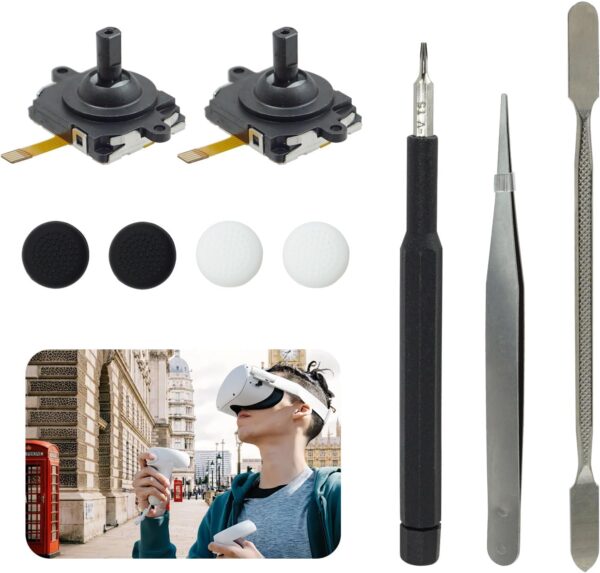 Joystick Replacement Kit for Oculus Quest 2 Controller, Repair Kit for Meta Quest 2 Controller Replacement Joystick Analog Thumb Stick Repair Kit for Oculus Quest 2 Accessories - Image 2