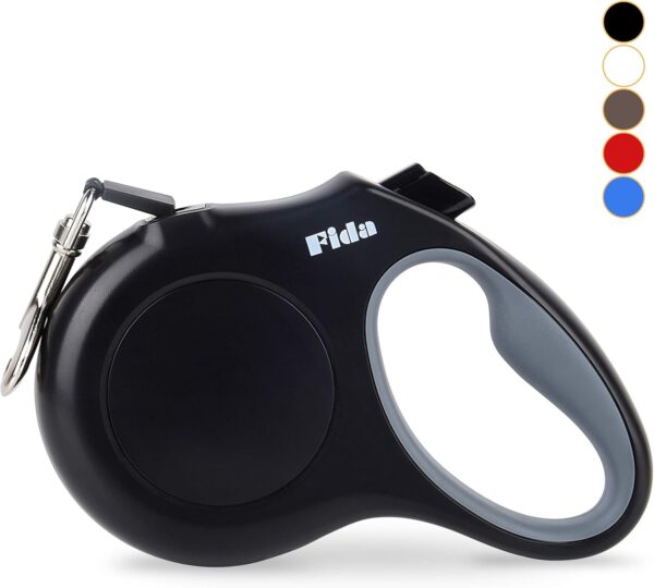 Fida Retractable Dog Lead, 5m Heavy Duty Pet Walking Leash for Medium/Large Dog up to 50kg, Tangle Free. One-Hand Brake (Large, Black) - Image 4