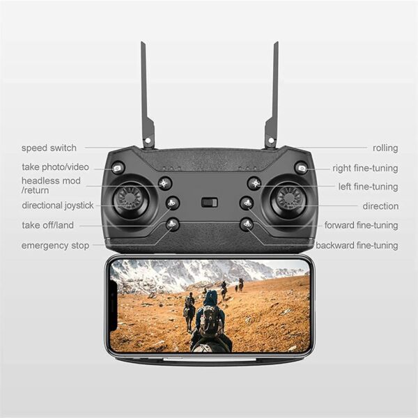 TsoLay 4K Drone, Remote Control Aircraft HD Aerial Four-axis Aircraft with Dual cameras, Foldable 15 Mins Flight Time Allow Gesture Photo, Optical flow positioning fixed point, for Beginners - Image 9