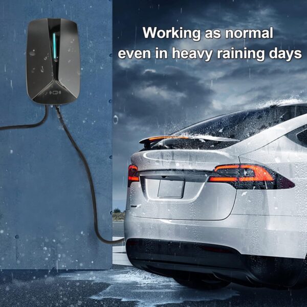 Convitex Wall-box EV Charger 7 KW 32A, Type 2 Electric Car Charger, EV Charging Station with 5m Cable, Electric Vehicle Charger with 2 RFID Cards 220V AC IP65 | IEC 62196-2 | CE - Image 4