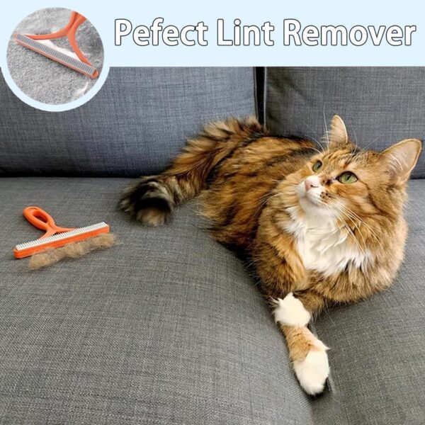 Pet Hair Remover, Carpet Scraper Tool, Dog and Cat Hairbrush, Reusable Remove Fuzz, Hair Lint Remover for Sofa, Car, Stairs, Bed - (Orange) - Image 6