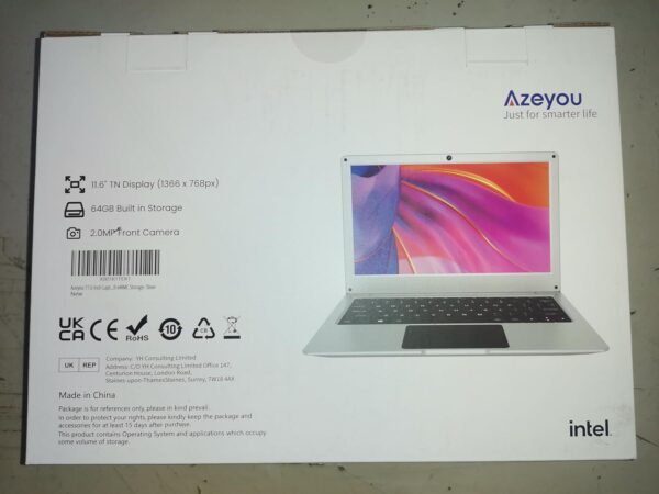 Azeyou 11.6 Inch Laptop, Windows 11 Pro Laptops, 4GB DDR4 RAM, 128GB eMMC Storage Notebook, Intel Celeron N4020C Processor(UP To 2.8GHz), HD+ Display, Dual Speakers Desktop Computer - Sliver - Image 11