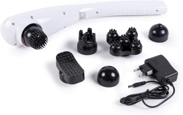 GLOBAL RELAX® | EGO Multifunctional Cordless Body Massager | White | Shiatsu Massage I Percussion | 6 Interchangeable Heads | 10 Intensity Levels | LCD Display - Image 7