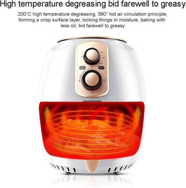 Dbtxwd Air Fryer for Healthy Oil Free Or Low Fat Cooking, Rapid Air Circulation System Frying Technology 30 Minute Timer and Adjustable Temperature Control - Image 4