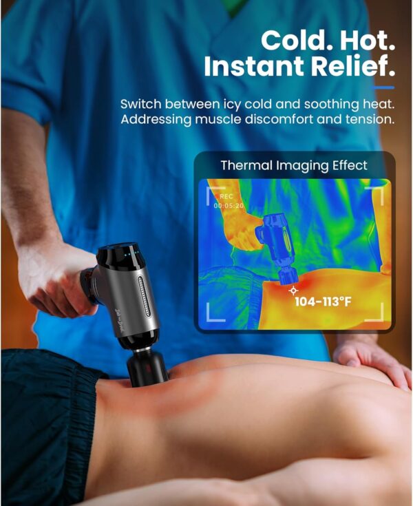 Massage Gun with Heat and Cold, Bob and Brad T2 Pro Massage Gun Deep Tissue 4000mAh Battery 10mm Amplitude, Percussion Muscle Massager for Home Office Workout Muscle Pain Relief, Gifts for Men Women - Image 3