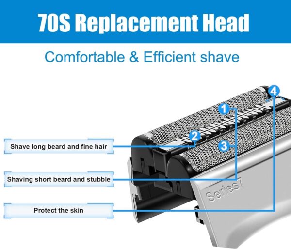 2 Pack Series 7 70S Electric Shaver Head Replacement,Compatible with Braun Series 7 Shavers 720cc, 730cc, 735s, 750cc, 760cc, 790cc - Image 7
