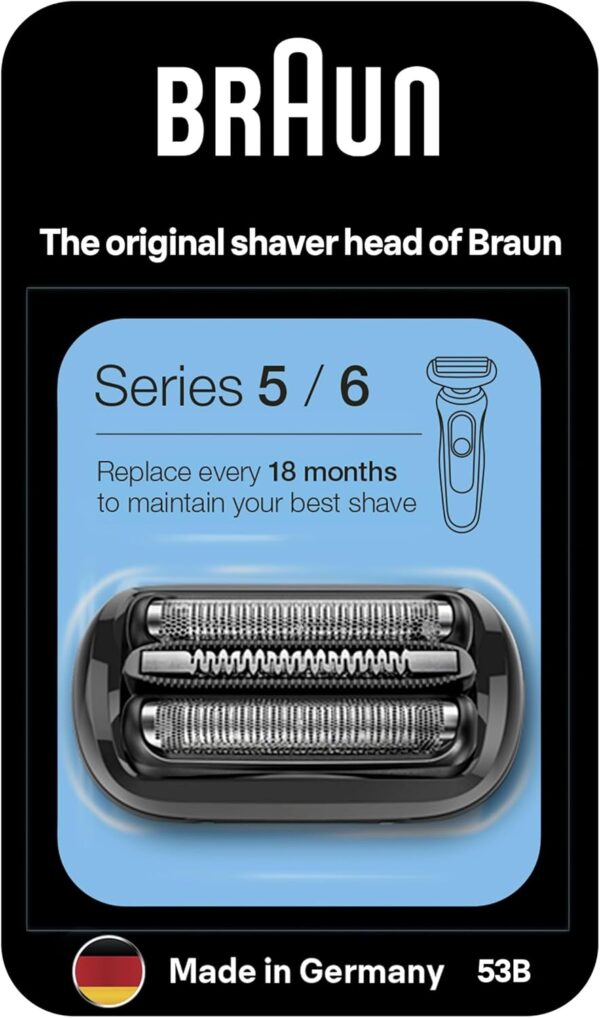 Braun Series 5 Electric Shaver ORIGINAL Replacement Head, Easily Attach Your New Shaver Head, Compatible With All New Generation Series 5/6 Electric Shavers, 53B, Black - Image 2