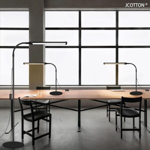 JCOTTON LED Floor Lamp for Office Bedroom, Adjustable Gooseneck Dimmable Standing Light, Reading Floor Lamp for Tattoo Sewing Craft, Lash Light for Eyelash Extensions - Image 8