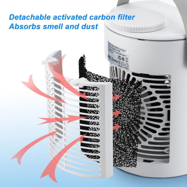 Portable Air Conditioners, Personal Evaporative Air Cooler Fan, 3 Wind Speed USB Desktop Cooling Fan with 500ml Water Tank for Room Office - Image 10