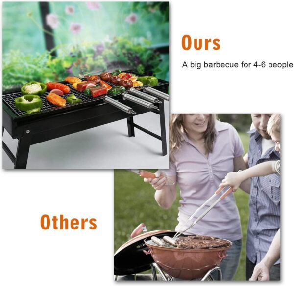 Charcoal Grill,Portable Barbecue Grill Folding BBQ Grill,Small Barbecue Grill,Outdoor Grill Tools for Camping Hiking Picnics Traveling 24''x13''x9'' - Image 6