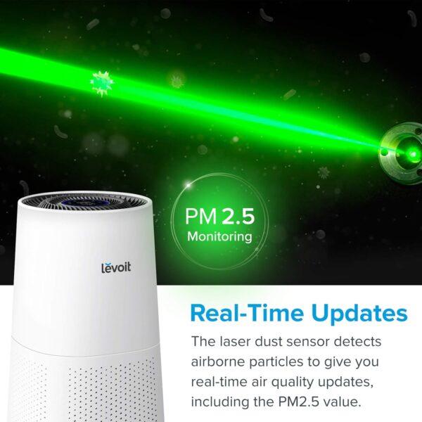 Levoit Air Purifier with H13 HEPA Air Filter, Air Purifier with Air Quality Sensor, Auto Sleep Mode Timer, Against Dust Pollen Smell, for Allergy Sufferers Smokers Pet Owners LV-H134 - Image 5