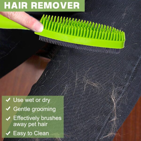 Rubber Pet Hair Removal Brush Double-Sided Hairs Cleaning Brushes Multipurpose Pets Hair Remover Fur Removers Lint Brushes Gentle Grooming Bath Brush Broom for Dog or Cat - Image 4