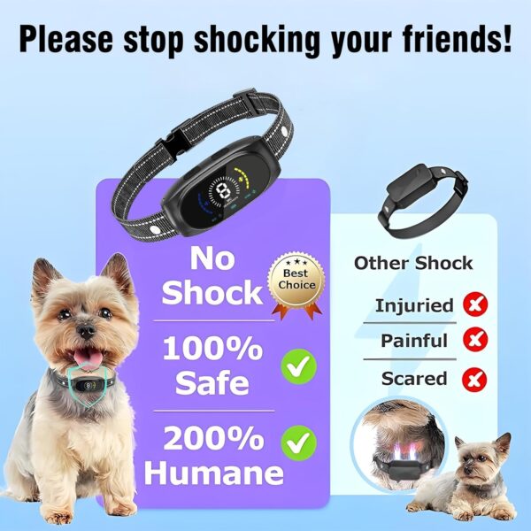 ChunHee Anti Bark Collars for Dogs No Shock Dog Bark Collar Rechargeable Waterproof 3 Adjustable Modes Beep & Vibration No Remote for Small, Medium & Large Dogs - Image 3
