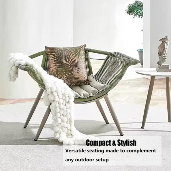 MOLVUS 5 Pieces Outdoor Patio Furniture Set With Weather-Resistant Cushions, Patio Conversation Table And Chair Furniture - Image 4