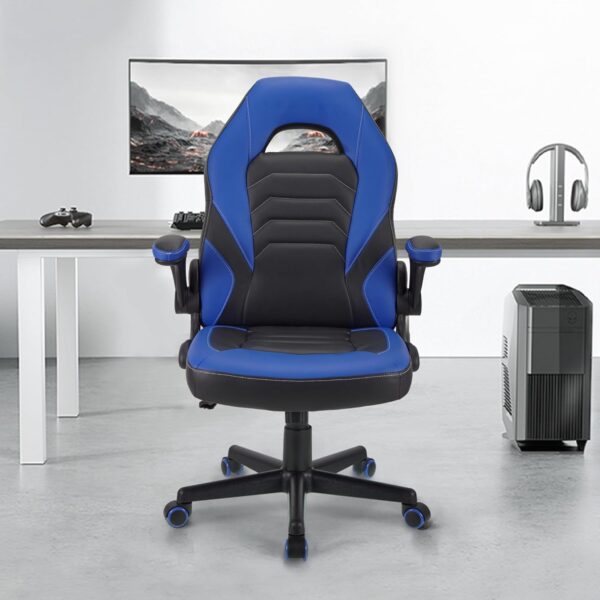 WangPangzi Gaming Chair Office desk chair,Adjustable Computer Chair PC Chairs Ergonomic High Back Office Racing Chair with Armrest,Swivel Leather Desk Chairs(Blue) - Image 11