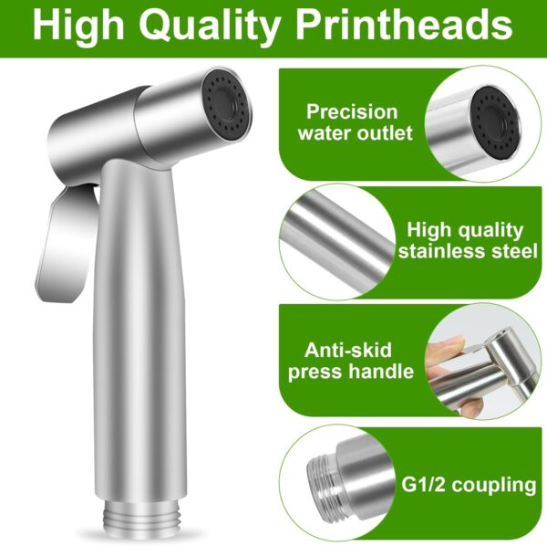 Handheld Bidet Sprayer Head Stainless Steel Bathroom Bidet Spray Toilet Faucet Sprayer for Shower Bathroom Douche Shattaf Hygiene Toilet Cloth Diaper Cleaning (Sprayer Head only) - Image 4