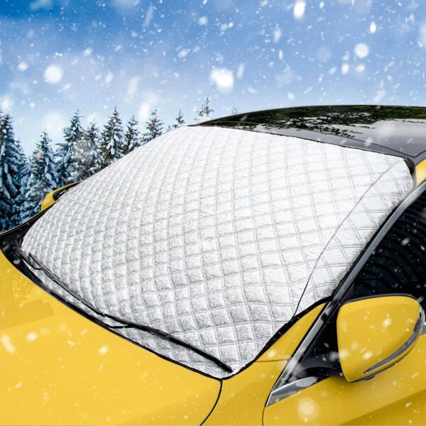 Car Windscreen Cover,Windshield Cover For Winter,Snow Cover Waterproof Dustproof,Sun UV Snow Ice Frost Guard for Cars,SUVs,Vans,Truck,etc.(Large Size) - Image 2