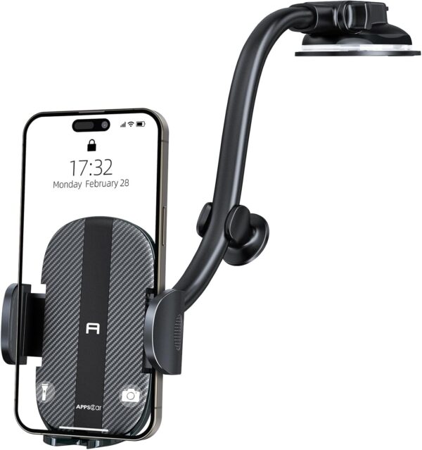 APPS2Car Car Phone Holder - Windshield Mount, Strong Suction, Compatible for 4.7-6.8" iPhone 14/13/12 Pro Max, Samsung S22+ - Image 10