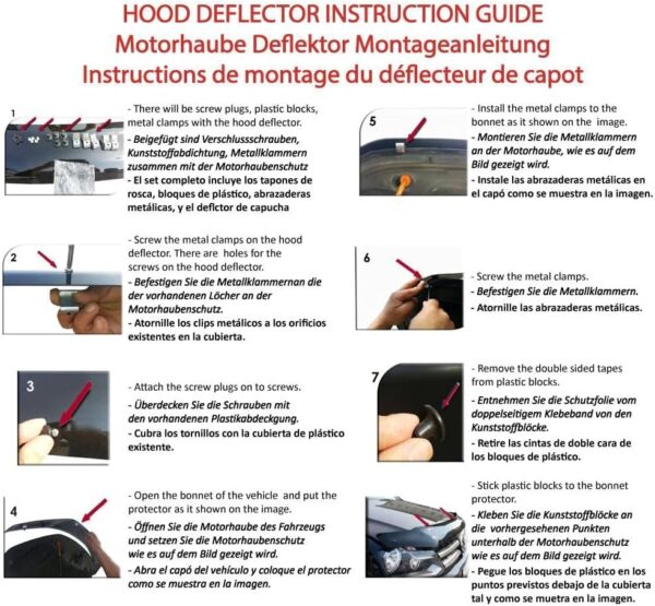 IKC STORE For Jeep Renagede 2015+ Bonnet Protector Guard Front Bug Shield Hood Deflector Hood Stone Hood Shields Piano Black - Image 7
