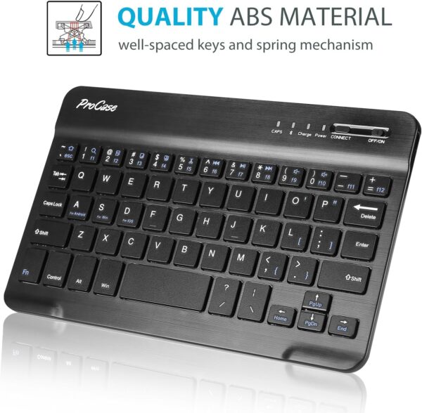 ProCase Keyboard Case for Galaxy Tab A9 8.7 Inch 2023, American Version PU Leather Magnetic Detachable Wireless Keyboard case for Galaxy Tab A9 8.7" SM-X110/X115/X117- Black - Image 7