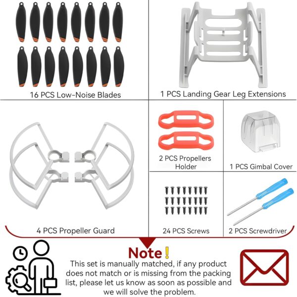 Craznick Propellers for DJI Mini 2 SE 4K Blades Protectors Landing Gear Legs Extensions Propeller Holder Strap Gimbal Cover for DJI Mavic Mini 4K/2 SE/SE/2 Drone Accessories Set - Image 3