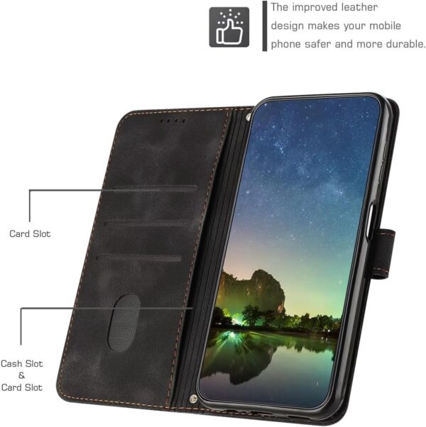 GoodcAcy Compatible with Sony Xperia 1 VI Phone Case Wallet with Strap for Women,Crossbody Lanyard and Wristlet Strap,Card Holder Leather Stand,Shockproof Protective Flip Cover,Black - Image 7