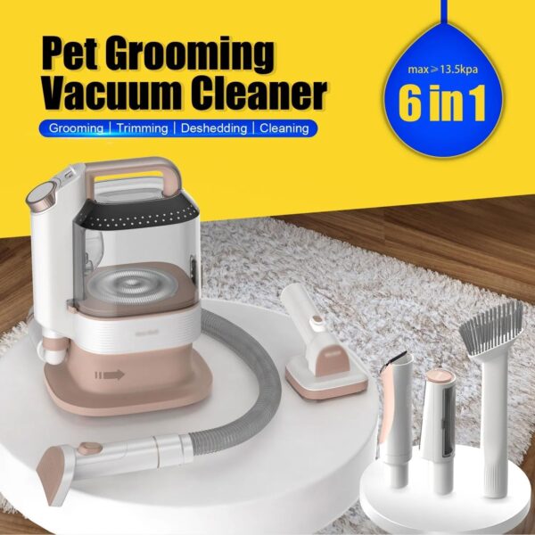 Pet Hair Vacuum, Dog Shedding Brush with 7 Pet Grooming Tools, 12Kpa Low Noice Dog Grooming Vacuum Kit with 3.2L Capacity Dust Box, for Dogs Cats and Other Animals - Image 3