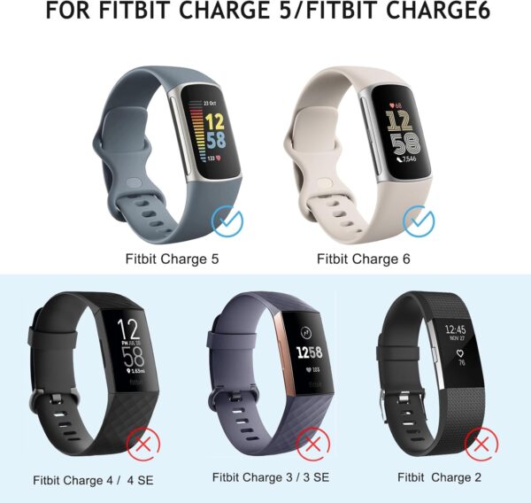 AK Straps Compatible with Fitbit Charge 5 Strap for Women and Men, Soft TPU Silicone Replacement, Sport Breathable Waterproof Adjustable Wristband for Fitbit Charge 5(Orange,Small) - Image 5