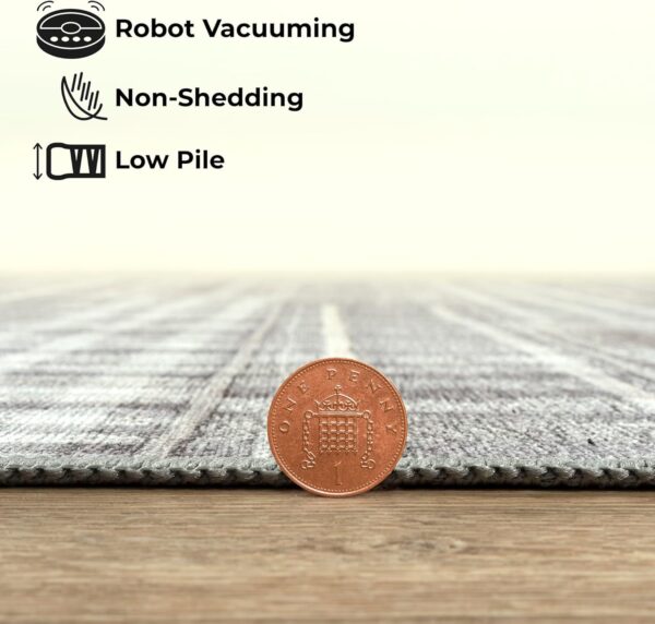 Arty Rugs Machine Washable Rug, 122x170cm, 75% Recycled Cotton, Short Pile, Non-Slip Backing, Non-Shedding, Area Rugs for Living Room, Bedroom, Kitchen, Hallway, Office, Silver Grey - Image 5