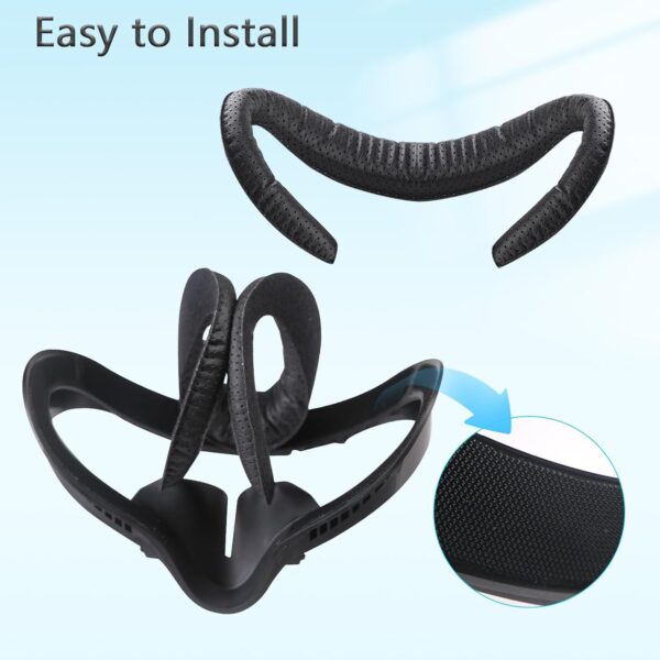 Compatible with Oculus Quest 2 Face Pad Replacement - VR Face Interface Bracket with Light Blocking Nose, VR Breathable Holes Leather Face Pad Cover Cushion Protective for Meta Quest 2 Accessories - Image 5