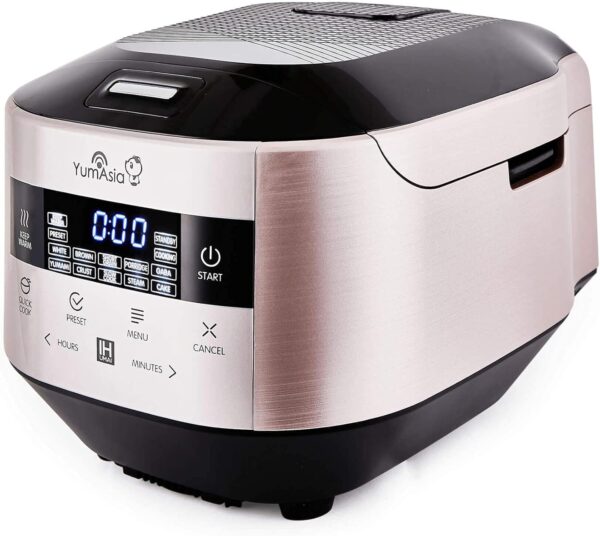Yum Asia Bamboo Rice Cooker with Induction Heating (IH) and Ceramic Bowl, 7 Rice Cooking Functions, 4 Multicooker Functions, Motouch LED Display (1.5L) 220-240V UK/EU Power (Champagne Rose and Black) - Image 2