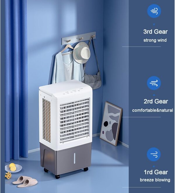 Evaporative Air Cooler Fan 50L Large Water Tank 3 Speeds Remote Control 7.5H Timer for Efficient Cooling - Image 5