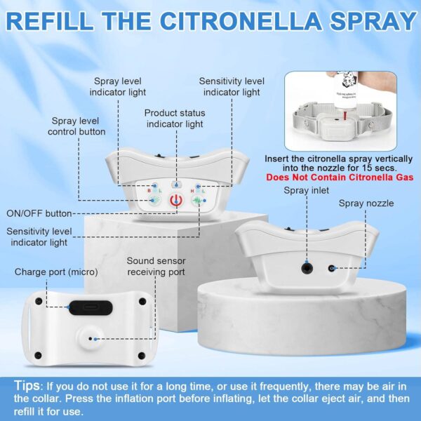 YOLLIT Citronella Bark Collar - Automatic Stop Spray Bark Collar for Medium Large Dogs - Image 6