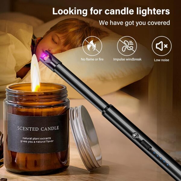 Navpeak Candle Lighter Long Neck Windproof Electric Arc Lighter for Gas Stove Fireplace BBQ Kitchen Grills(Black) - Image 7
