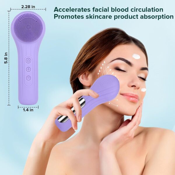 Facial Cleansing Brush Face Scrubber, Waterproof and Rechargeable Electric Face Scrubber for Men & Women, Power Exfoliating, Massaging, and Cleansing - Image 6