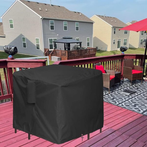5 Piece Bar Height Patio Dining Set Covers Waterproof 66 Inch Square Patio Bar Height Table & Chair Sets Cover, Black - Image 2