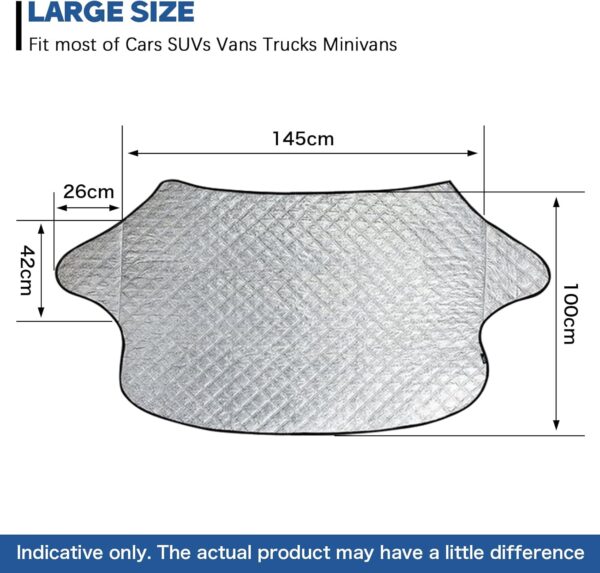 Car Windscreen Cover,Windshield Cover For Winter,Snow Cover Waterproof Dustproof,Sun UV Snow Ice Frost Guard for Cars,SUVs,Vans,Truck,etc.(Large Size) - Image 5