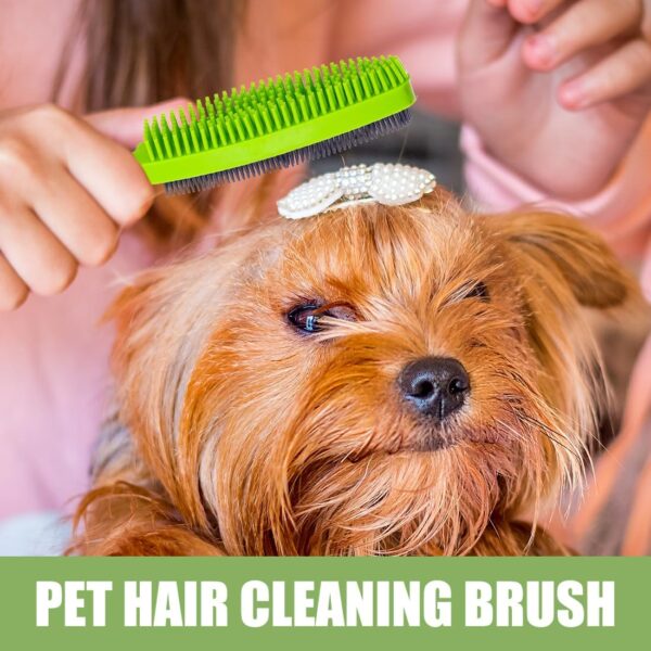Rubber Pet Hair Removal Brush Double-Sided Hairs Cleaning Brushes Multipurpose Pets Hair Remover Fur Removers Lint Brushes Gentle Grooming Bath Brush Broom for Dog or Cat - Image 5