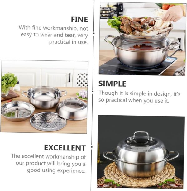 ELAYARD Cookware Set Multi Function Pot Steam Pot Gas Stove Compatible Stainless Steel - Image 9