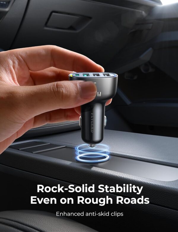 2025 Upgrade 75W USB C Car Charger, 4 Ports [ PD 60W & QC3.0] Super Fast Mini Adapter, USB Car Charger Compatible with iPhone 16/15/Samsung S24, Cigarette Lighter USB Charger for Family Travel - Image 8