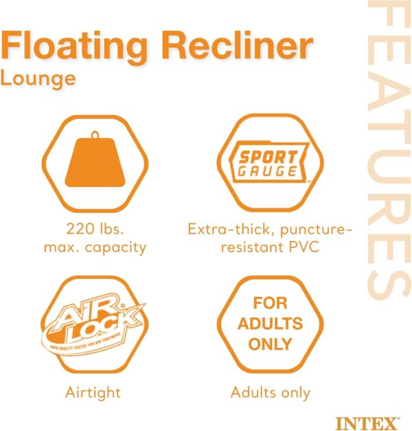 Floating Recliner Inflatable Lounge, 71in X 53in - Image 4