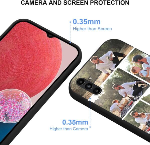 Yoedge Personalised Phone Case for Samsung Galaxy A25 5G 6.5 inch, Custom Photo Design Flexible Soft Silicone Customized Rubber Shockproof Cover, Personalize with 7 Image Collage for Girls, Black - Image 7