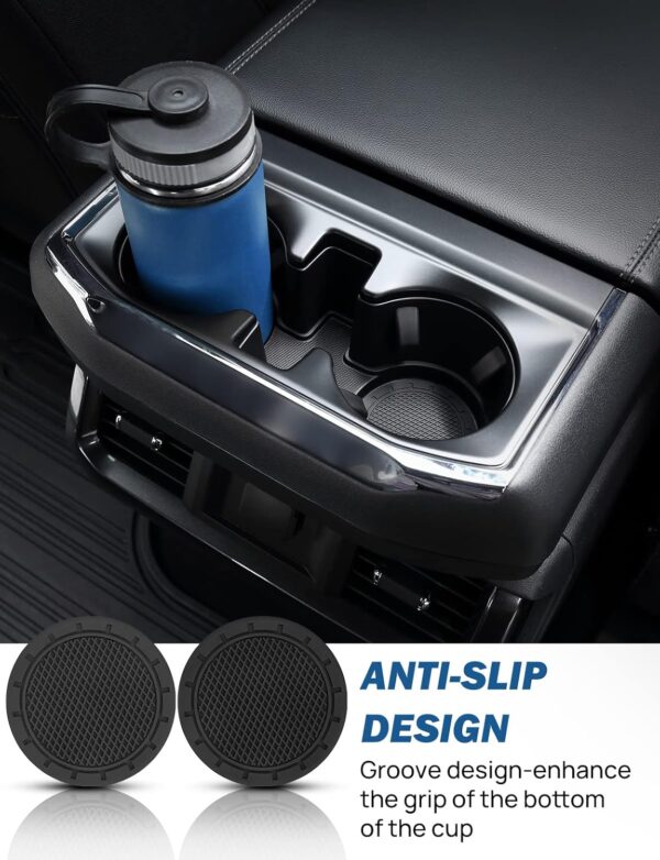 JOYTUTUS Car Cup Holder Coaster, 2.67 inch Universal Car Cup Holder Insert, 2 Pcs Universal Anti-Slip Shockproof Car Coasters for Cup Holders, Car Accessories for Car, SUV, Truck (Black) - Image 7