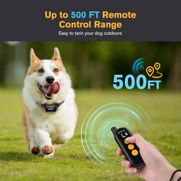 Anti Barking Collar with Remote, Dog Training Collar with 3 Modes Spray/Vibration/Beep, Rechargeable Dog Bark Collar Up to 500FT Control Range, Anti Bark Collars for Small Medium Large Dogs - Image 4