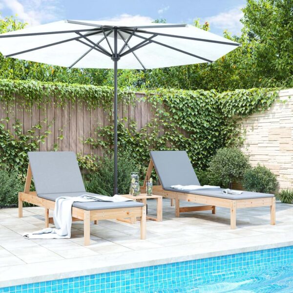 Home outdoor OthersSun Loungers 2 pcs 199.5x60x74 cm Solid Wood Pine - Image 2