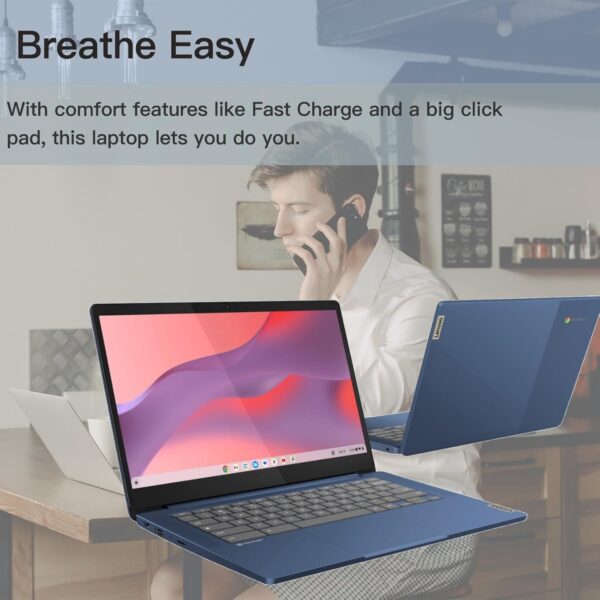 Lenovo Slim 3 Chromebook Laptop for Business Student, 14'' FHD Touchscreen, 8-Core MediaTek Kompanio 520 Processor, 4GB RAM, 64GB eMMC, 128GB Micro SD Card, Wi-Fi6, Bluetooth, Chrome OS - Image 5