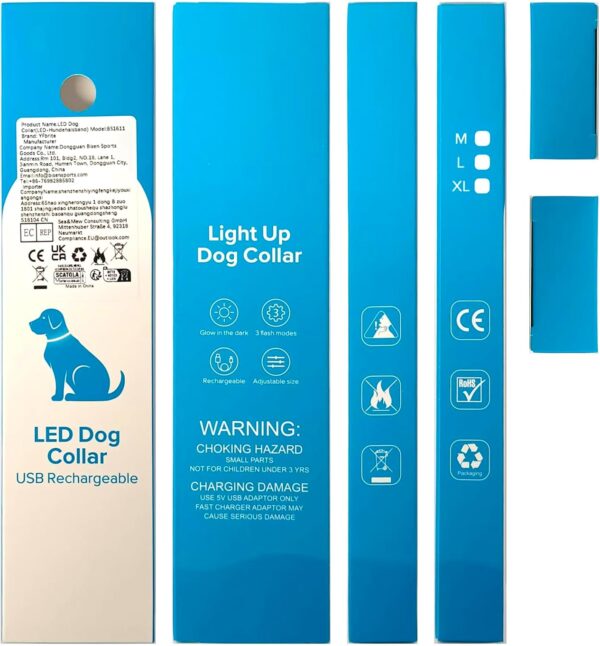 YFbrite Light up Dog Collar, Rechargeable LED Dog Collar, Flashing Dog Collar, Adjustable Reflective Dog Collar Safety Glowing at night (Green, Medium) - Image 11