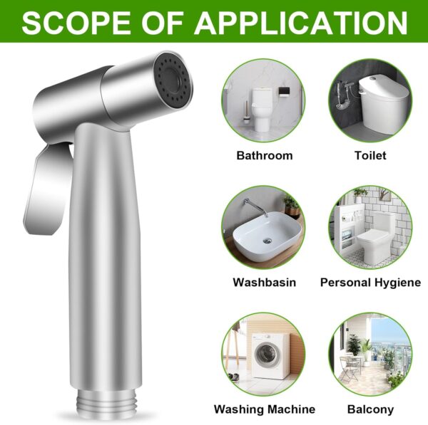Handheld Bidet Sprayer Head Stainless Steel Bathroom Bidet Spray Toilet Faucet Sprayer for Shower Bathroom Douche Shattaf Hygiene Toilet Cloth Diaper Cleaning (Sprayer Head only) - Image 6