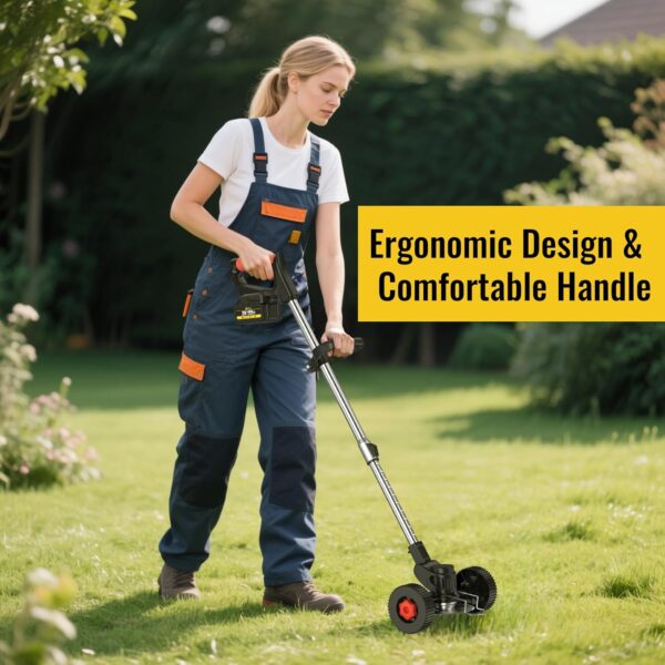 Cordless Strimmer Garden Strimmer with 4 Blades, 2 x 21V 4.0Ah Battery Strimmer Adjustable Retractable Electric Strimmer, Grass Trimmer for Yard, Garden, Sidewalk Edges Light Work (Black) - Image 8